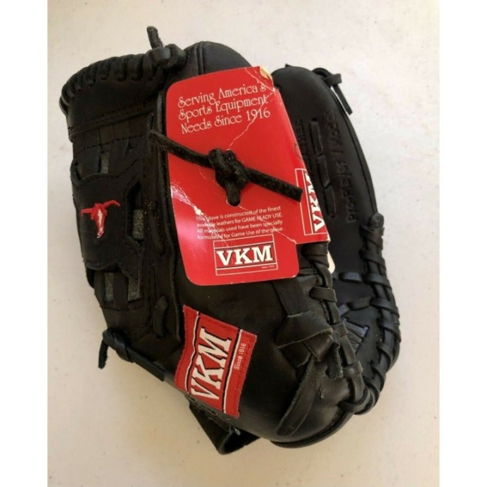 VKM Pro Player V Model Full Grain Leather Baseball Glove Black‎ INSTA-A-JUST
